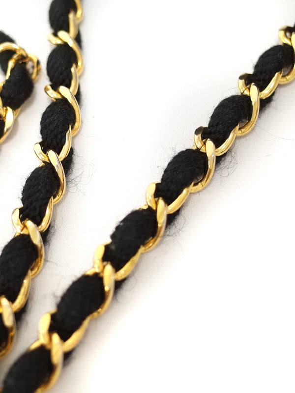 Chanel Bicolore Coco Mark Chain Shoulder Bag Black