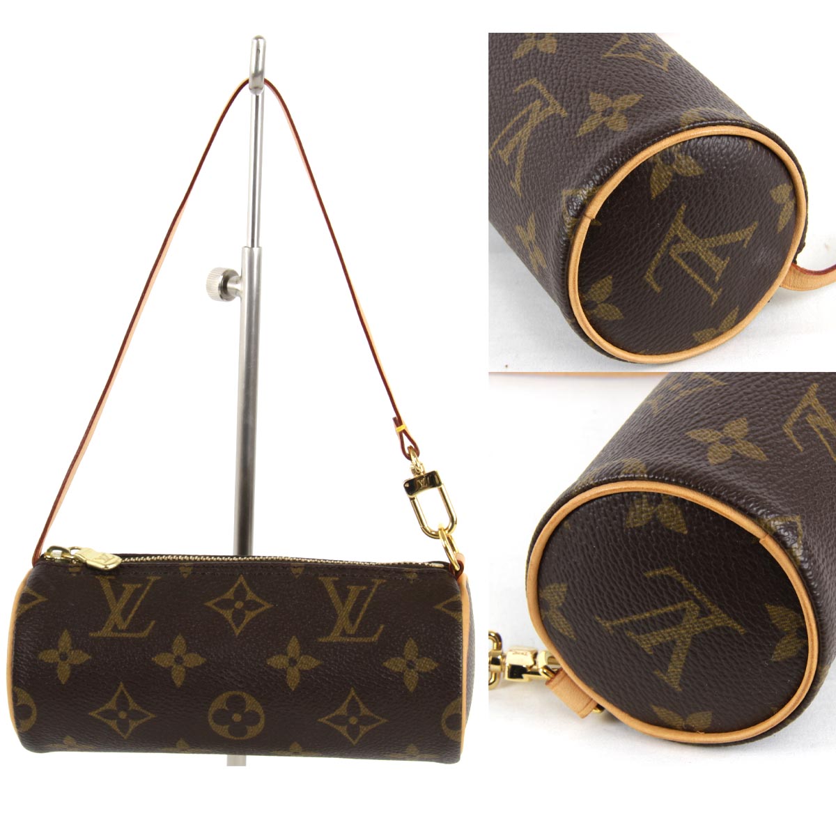 Louis Vuitton Papillon With Pouch Handbag Monogram Canvas