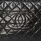 Metallic Aged Calfskin Quilted Small Chain Me Tote Black