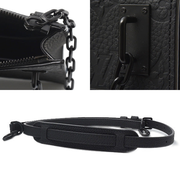 Louis Vuitton Monogram Taurillon Sac Plat Shoulder Bag Noir Black