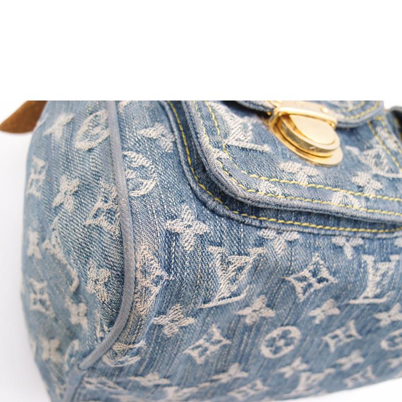 Louis Vuitton Neo Speedy Handbag Mini Boston Bag Monogram Denim Blue