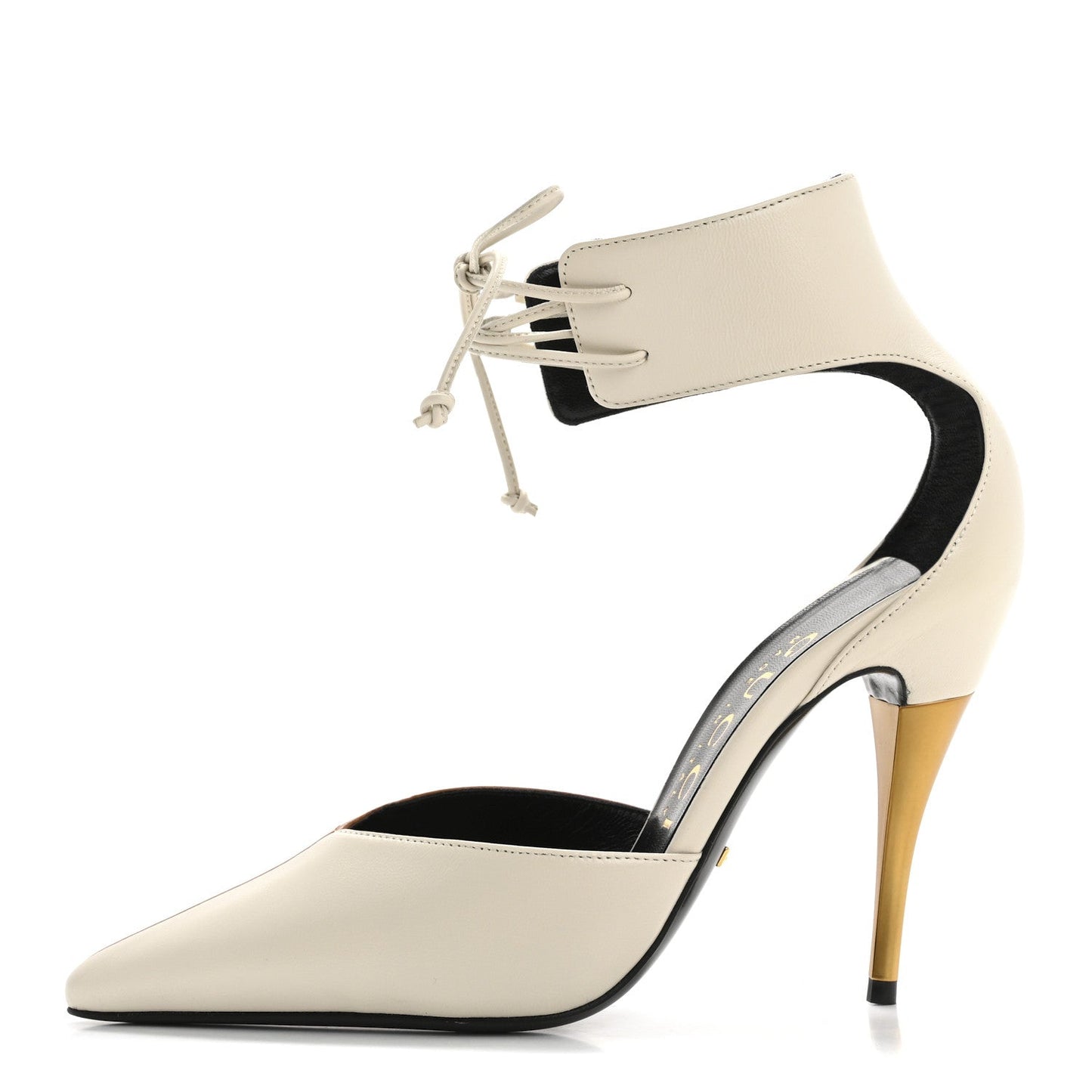 Amelia Soft Nappa Priscilla Ankle Cuff Pumps 37 Mystic White Harness Brown
