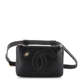 CHANEL CC Mania Double Zip Belt Bag Lambskin