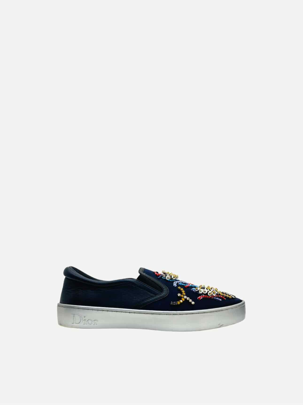CHRISTIAN DIOR Slip On Navy Blue Size EU 38 Sneakers