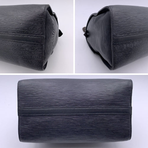 LOUIS VUITTON   Black Epi Leather Speedy 28 Boston Bag