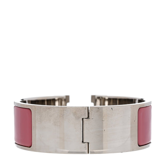 Amelia Enamel Wide Clic Clac H Bracelet PM Vieux Rose White