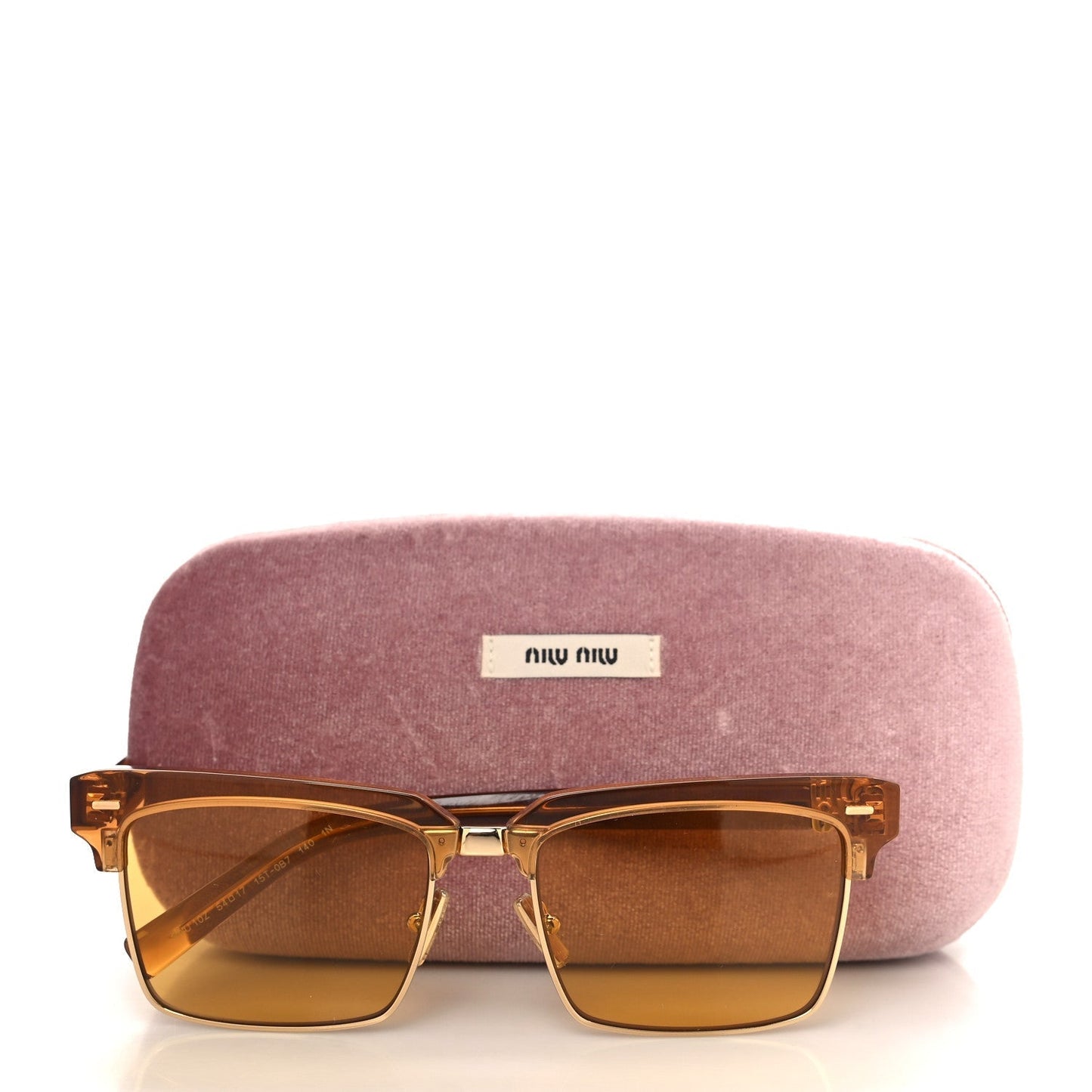 Miu Miu Acetate Square SMU10Z Sunglasses Transparent Caramel