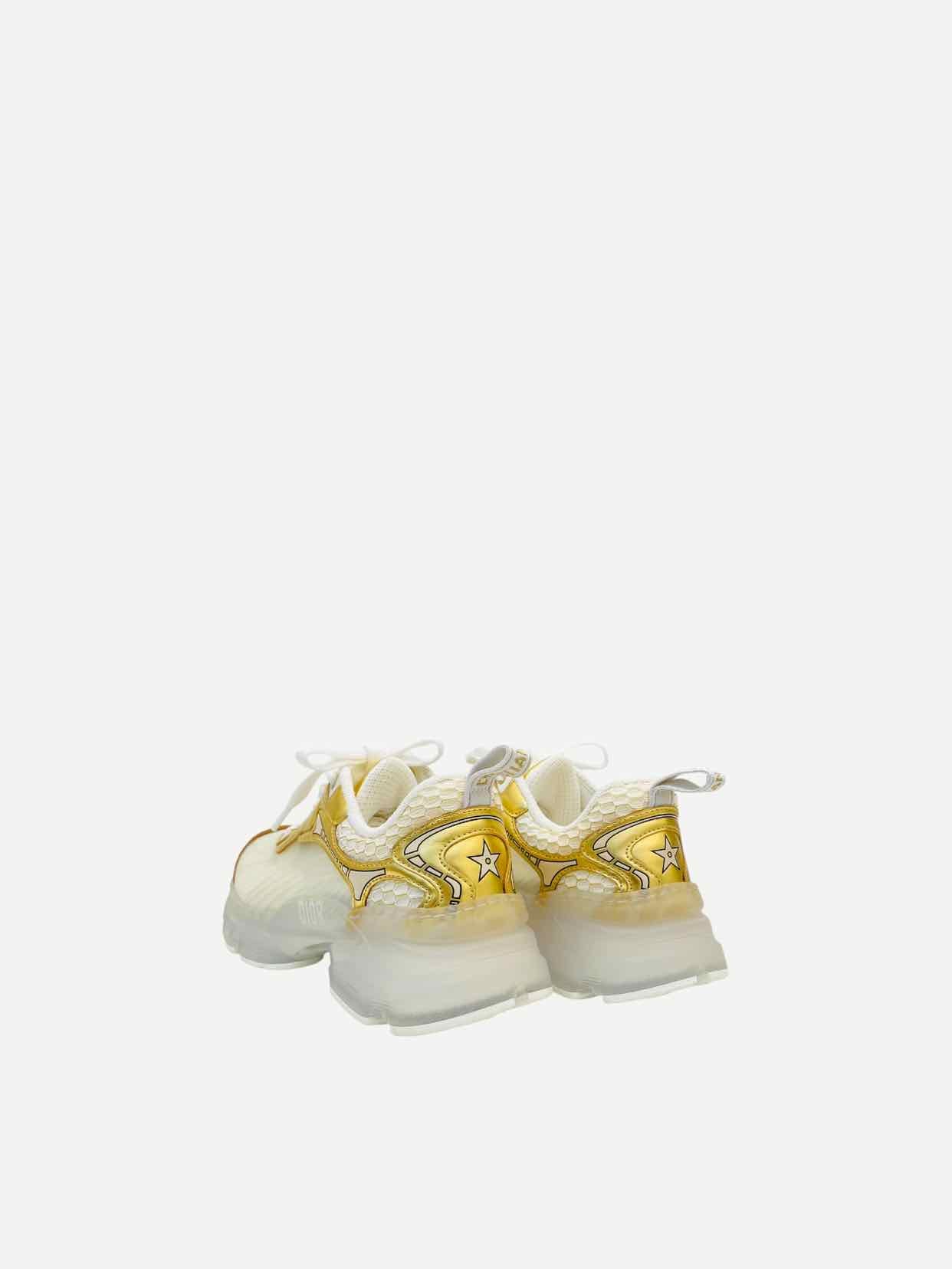 CHRISTIAN DIOR Vibe White & Gold Size EU 35 Sneakers