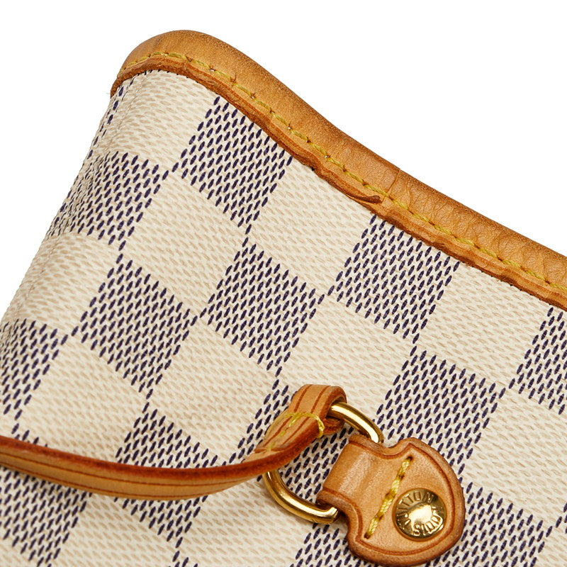 Louis Vuitton Damier Azur Neverfull MM Tote Bag Shoulder White PVC Leather