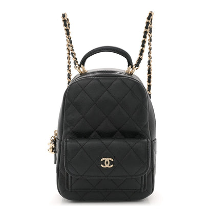Amelia Caviar Quilted CC Mini Classic Backpack Black