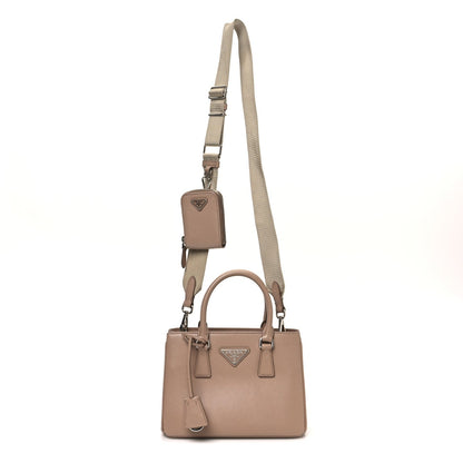 Prada Saffiano Lux Micro Galleria Shoulder Bag Cammeo