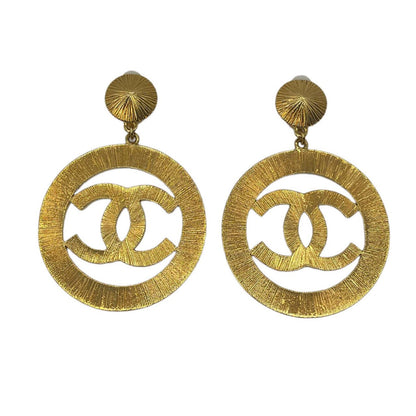 Chanel   Textured CC Drop Earrings