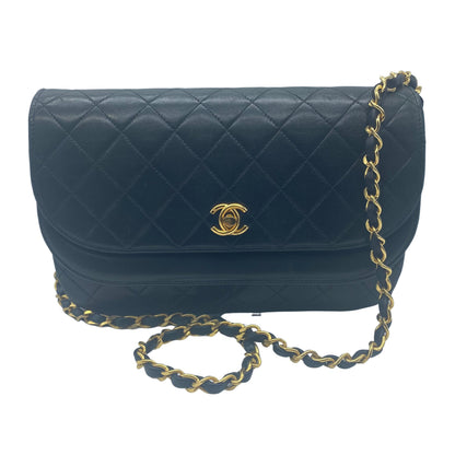 Chanel Black Leather Diana shoulder bag