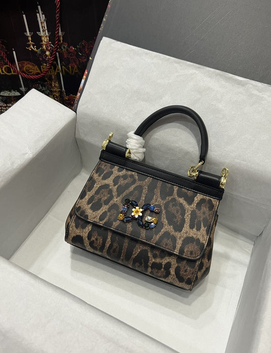 DG Sicily Bag In Leopard-Print Pony Hair Multicolour For Women 7.9in/20AmeliaDG
