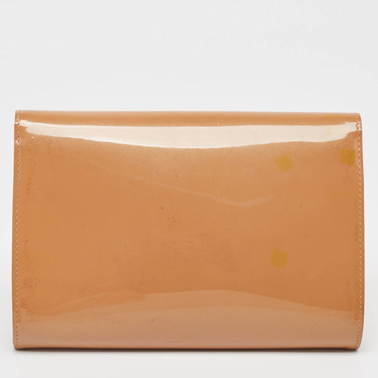 Louis Vuitton Rose Velours Patent Leather Louise Clutch
