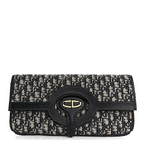 Christian Dior Oblique Fold Over Clutch Blue