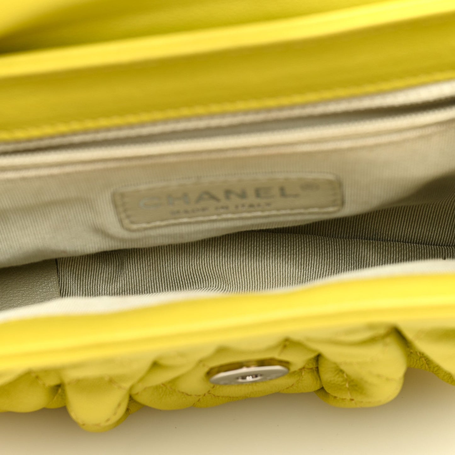 Amelia Washed Lambskin Quilted Mini Chain Around Flap Yellow