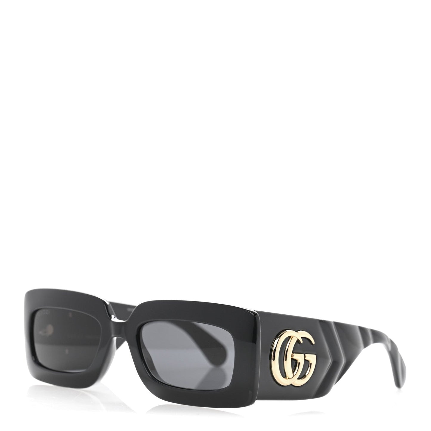 Amelia Oversized Rectangular Acetate Frame GG Marmont Logo Sunglasses GG0811S Black
