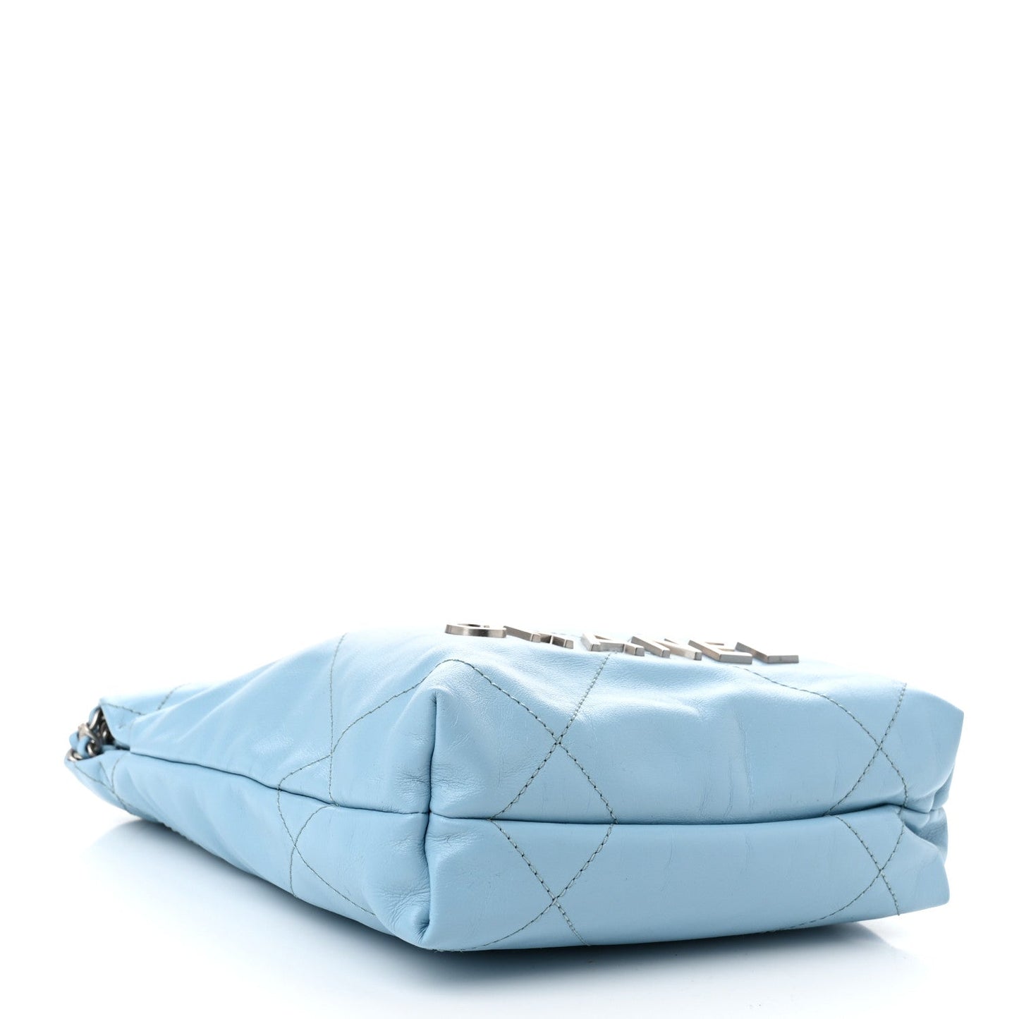 Amelia Shiny Calfskin Quilted Mini 22 Light Blue