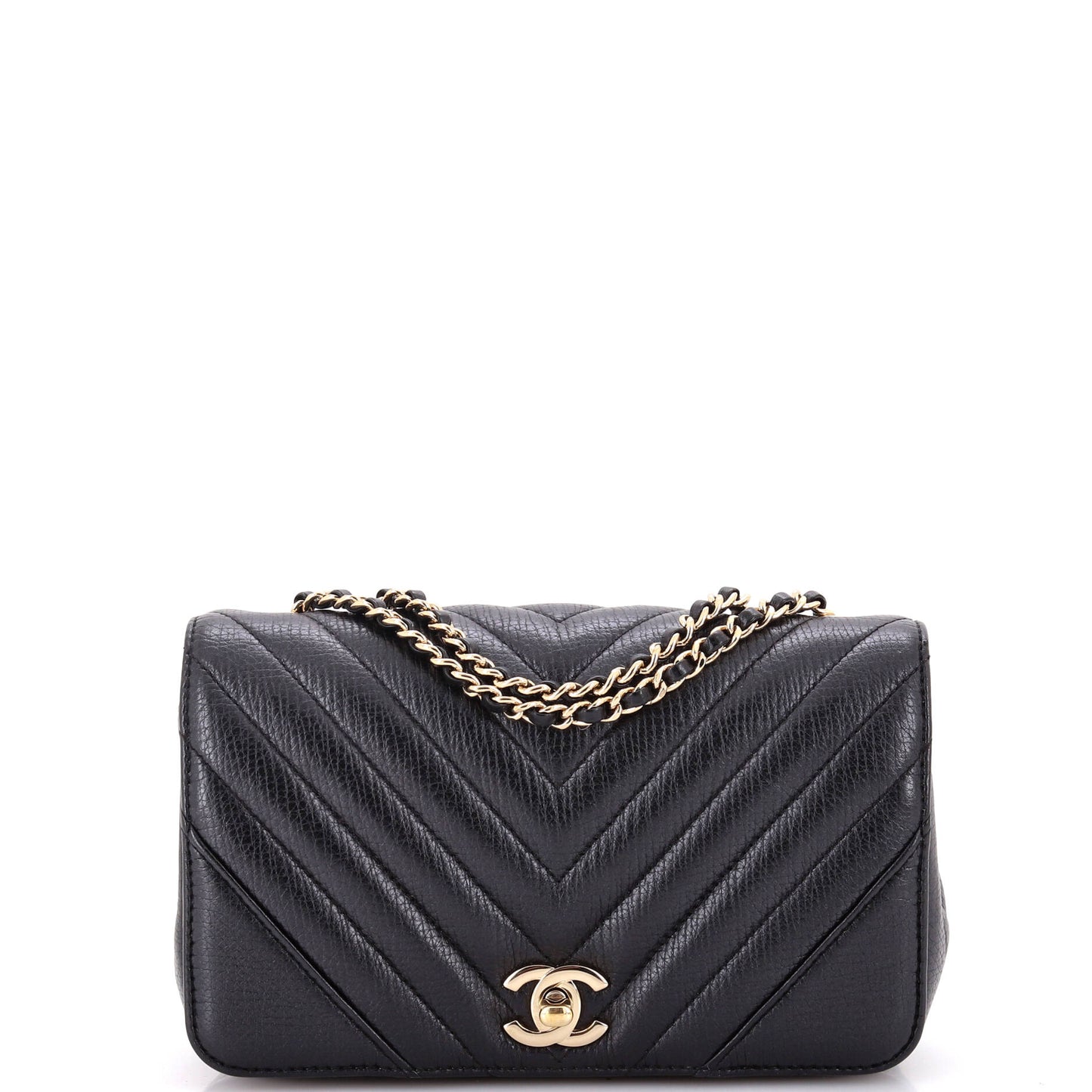 CHANEL Statement Flap Bag Chevron Calfskin Mini