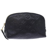 LOUIS VUITTON Empreinte Pochette Cosmetic PM Pouch Navy M69413 LV Auth 75459