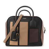 Amelia Smooth Calfskin Paneled Medium Cube Bowling Bag Black