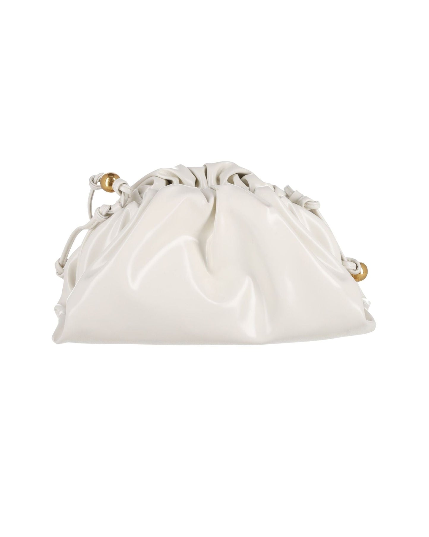 Bottega Veneta Mini Pouch Clutch in White Patent Leather