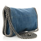 Stella McCartney Eco Denim Embroidered Falabella Crossbody Cerulean