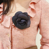 Chanel Black Camellia Brooch