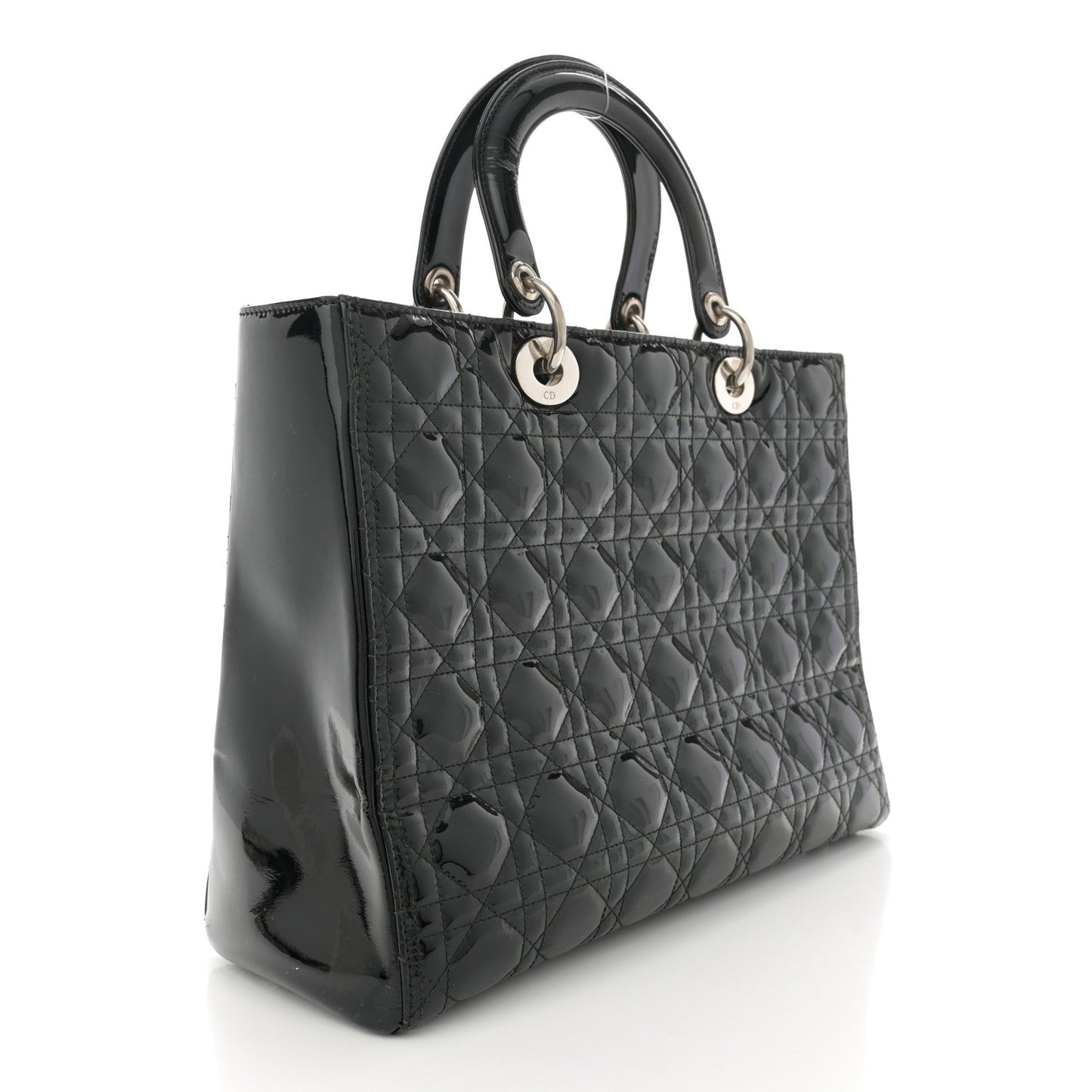 Christian Dior Patent Cannage Large Lady Dior Black