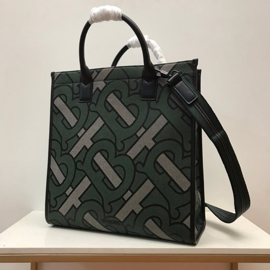 B-Berry - Amelia  Monogram Recycled Polyester Jacquard Tote For Women, Bags 14.8in/37.5Amelia