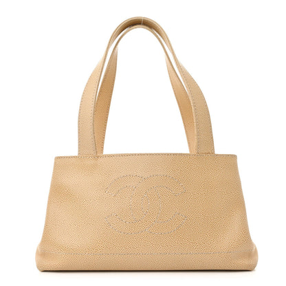 Amelia Caviar CC Shoulder Bag Beige