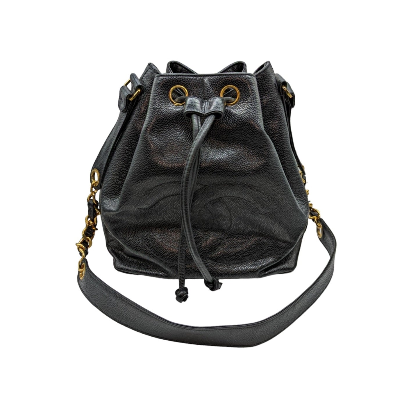 Chanel   Grained Calfskin Timeless Drawstring Bucket Bag