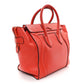 Celine Drummed Calfskin Mini Luggage Coquelicot