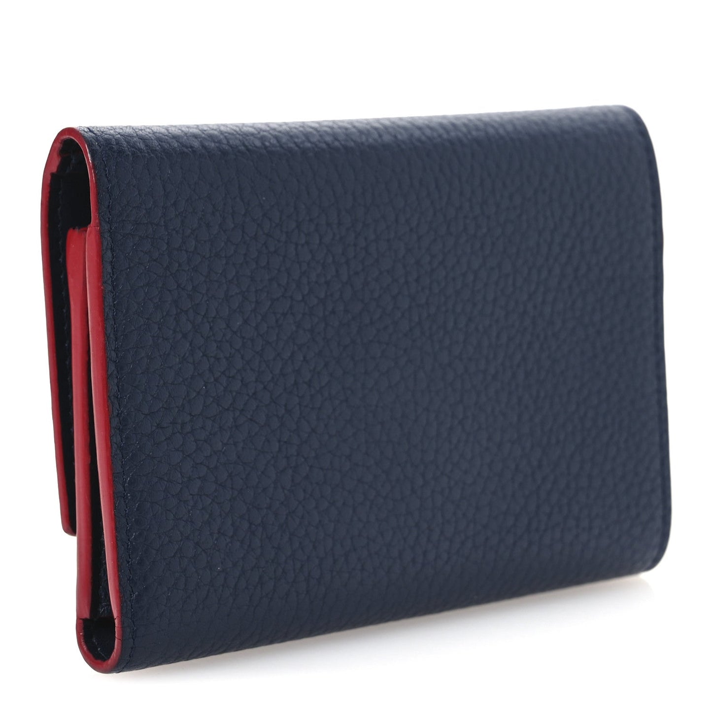Louis Vuitton Taurillon Capucines Compact Wallet Marine Rouge