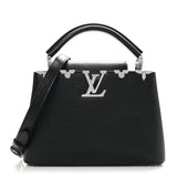 Louis Vuitton Smooth Calfskin Crystal Flowers Capucines BB Black