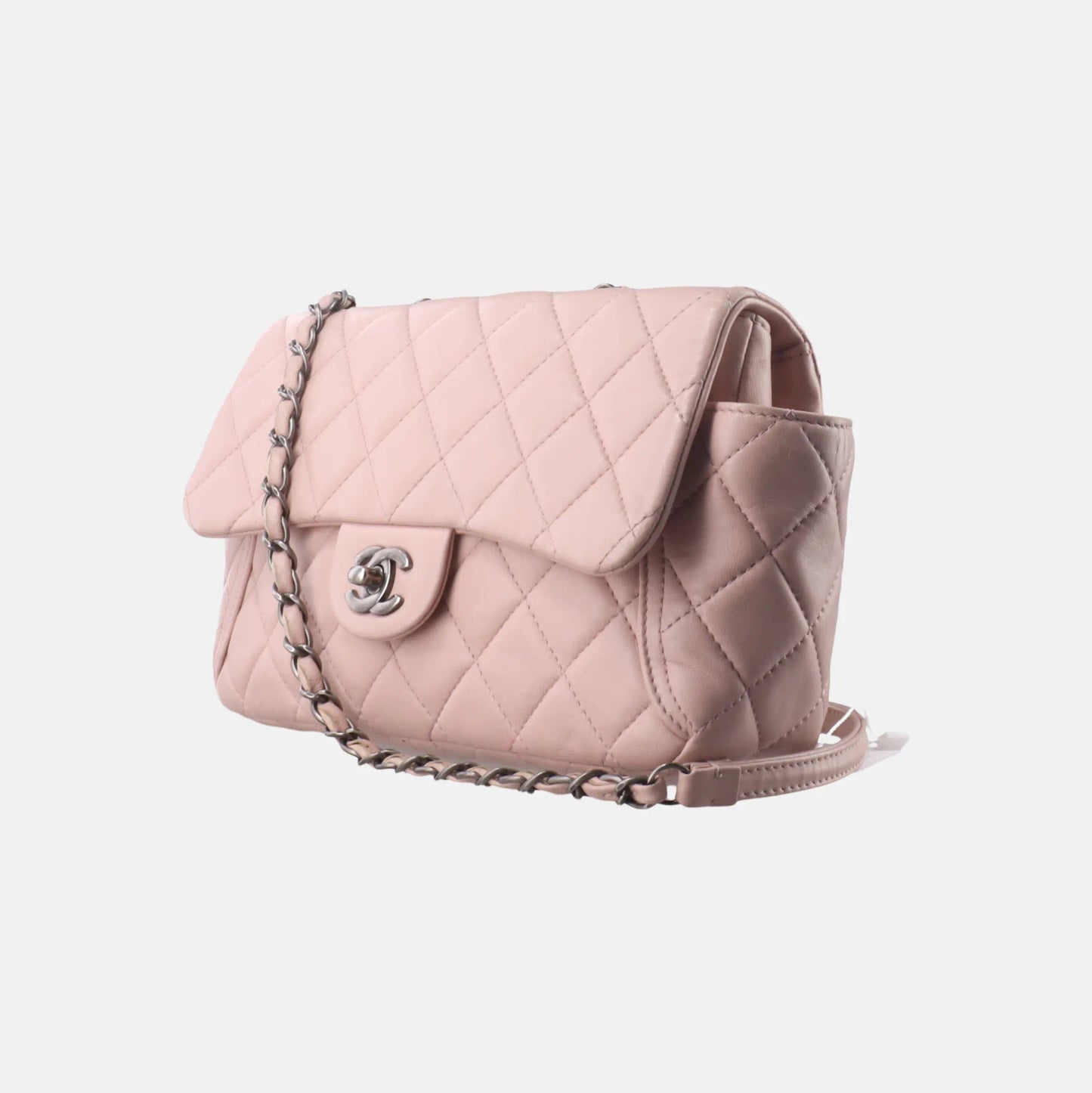 Chanel Classic Flap 2014-2015 Pink Lambskin Leather Medium Shoulder Bag