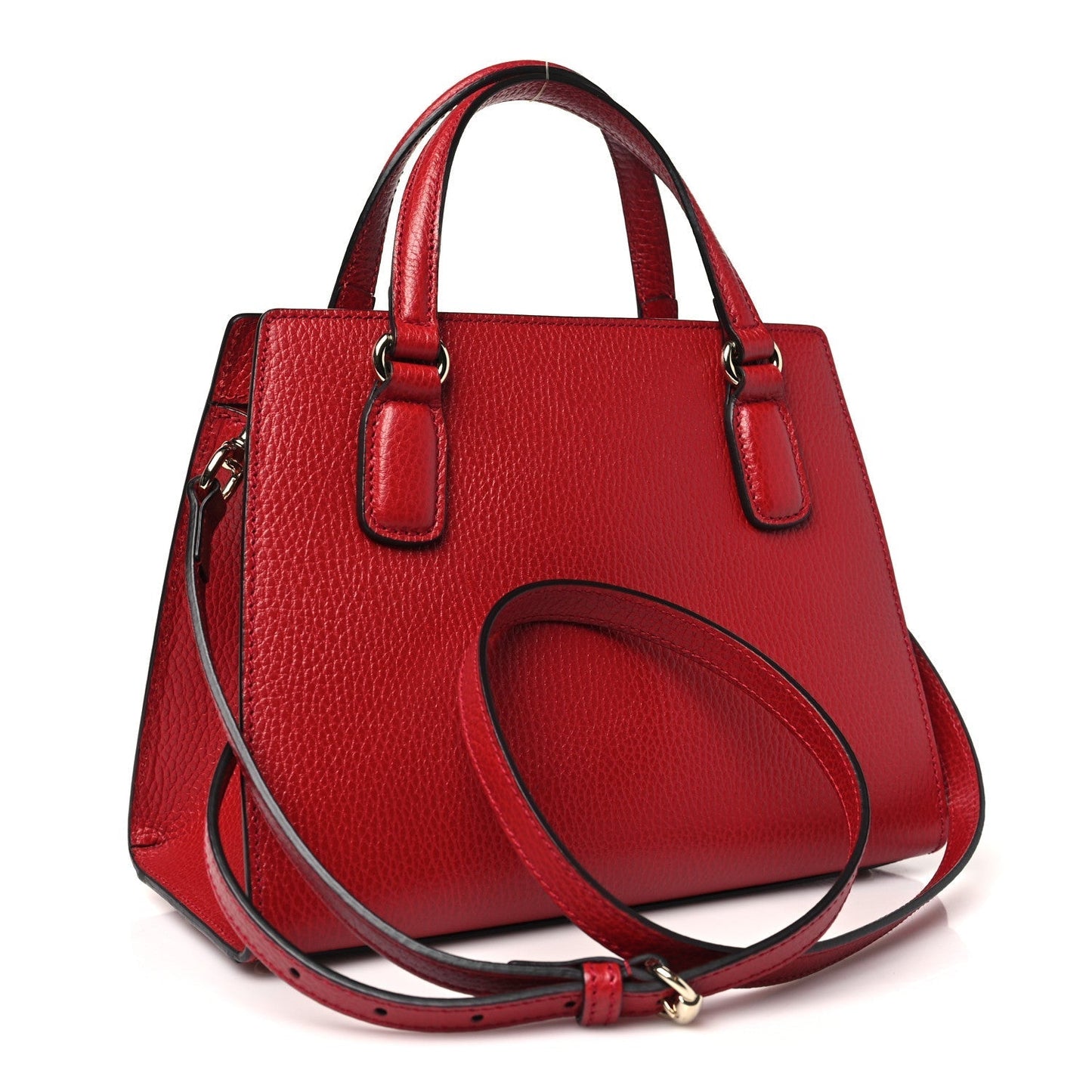 Amelia Dollar Calfskin Medium Soho Top Handle Satchel Hibiscus Red
