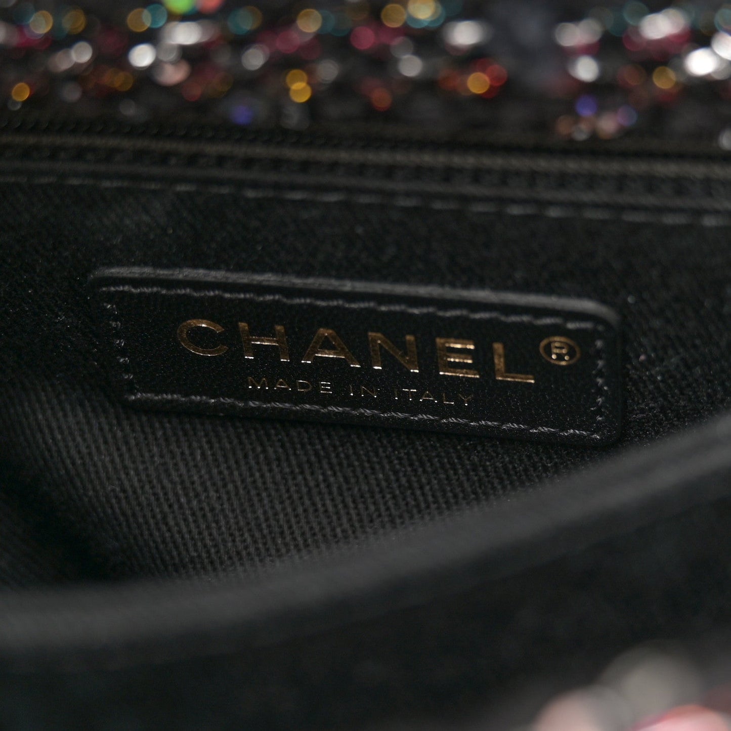 Amelia Tweed Sequin Mini Coco Handle Flap Black