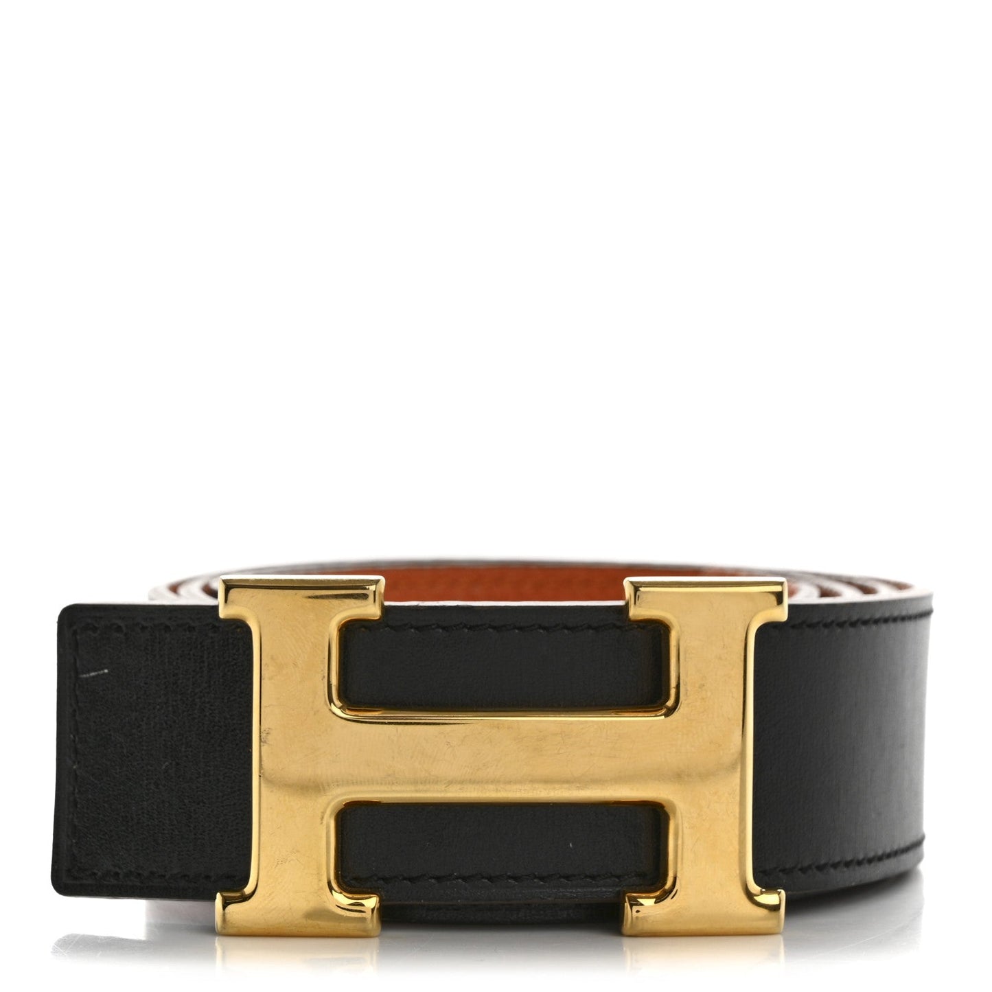Amelia Box Togo 32mm H Belt 80 32 Black Orange