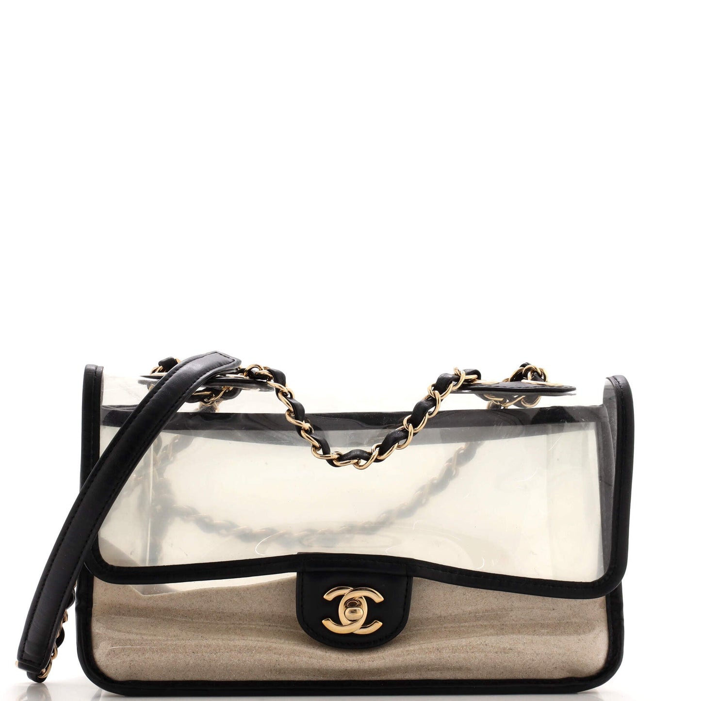CHANEL Sand By The Sea Flap Bag PVC with Lambskin Medium