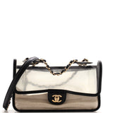CHANEL Sand By The Sea Flap Bag PVC with Lambskin Medium