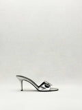 FENDI Metallic Silver Size EU 38.5 Mules