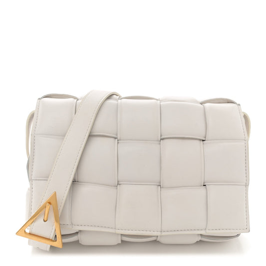 Bottega Veneta Nappa Maxi Intreccio Padded Cassette Crossbody Bag Chalk
