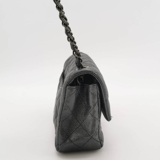 Chanel Classic Flap Rectangular Mini Gunmetal Grey Caviar Leather Crossbody Bag