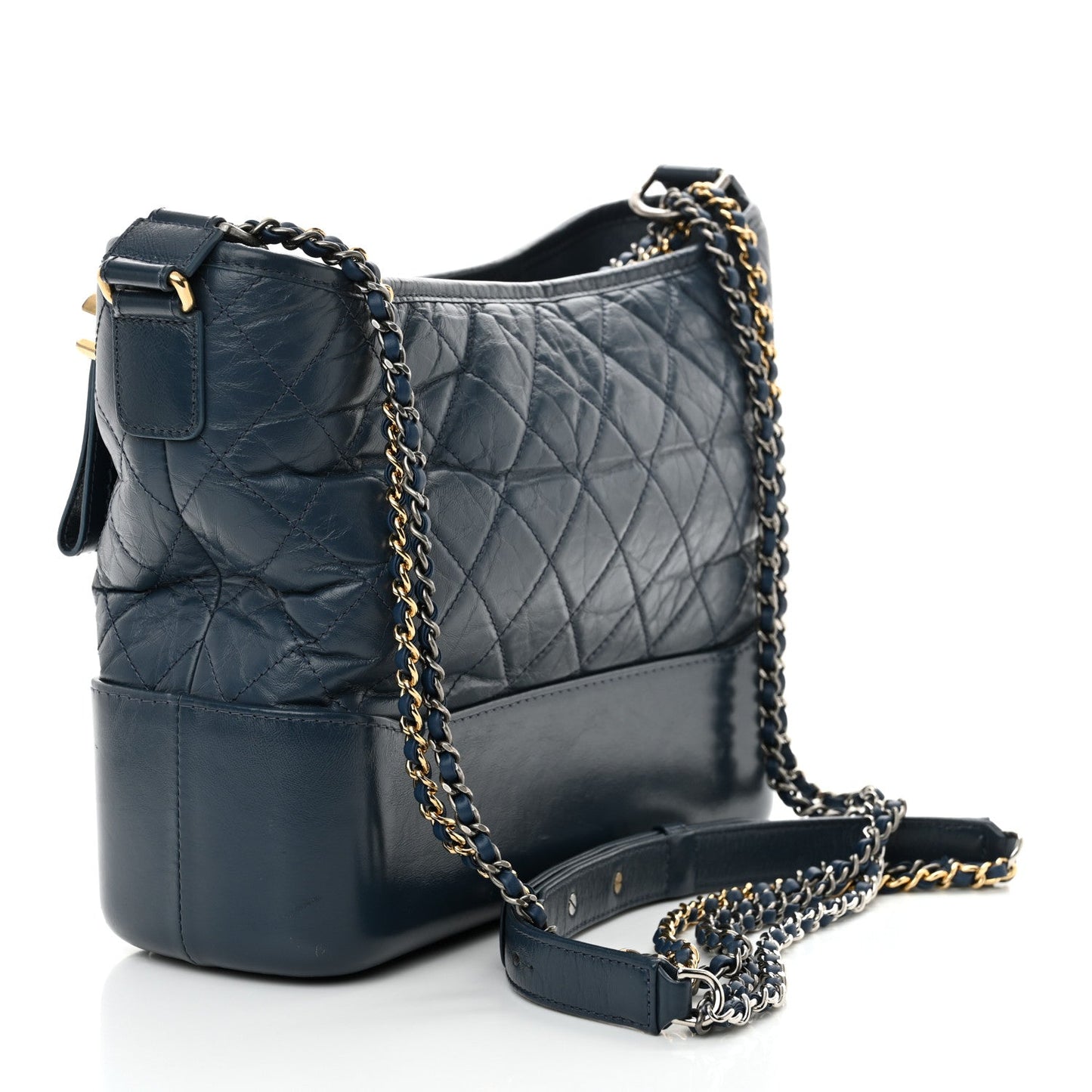 Amelia Aged Calfskin Quilted Medium Gabrielle Hobo Blue