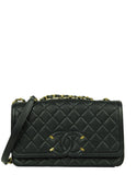 Chanel Black Caviar Medium CC Filigree Flap Crossbody Bag