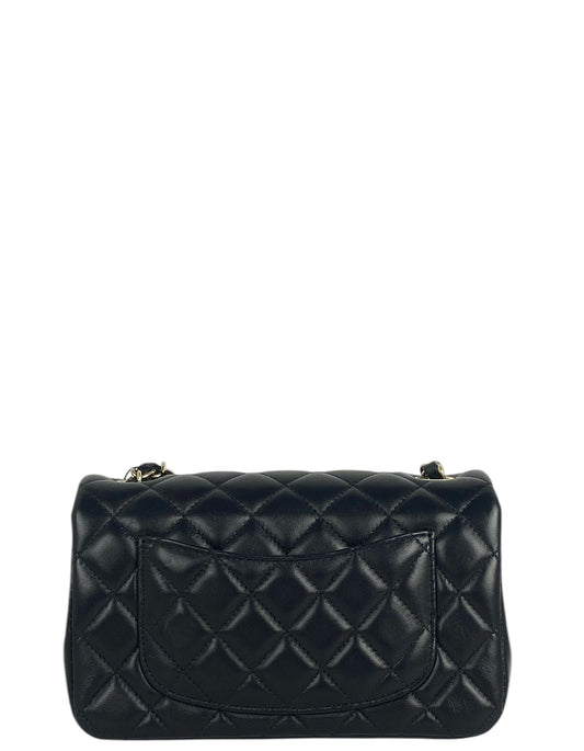 Chanel Black Lambskin Rectangular Mini Flap Bag