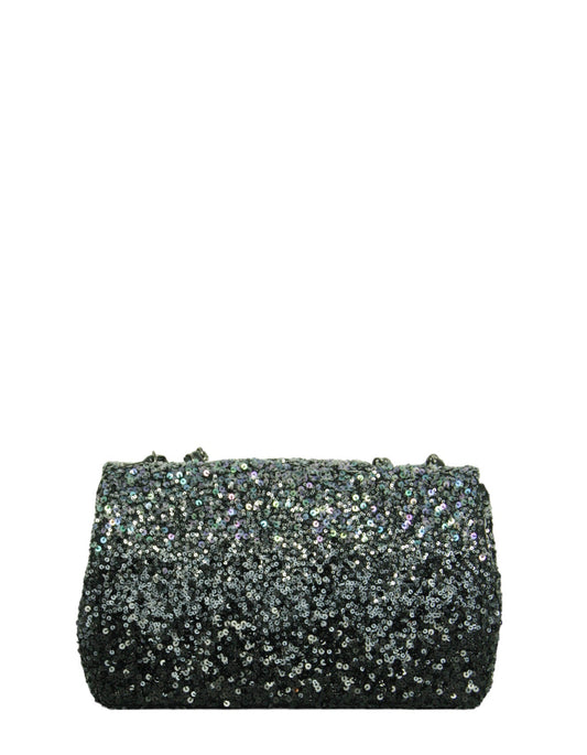 Chanel Black/Silver Ombre Sequin Medium Classic Flap Bag