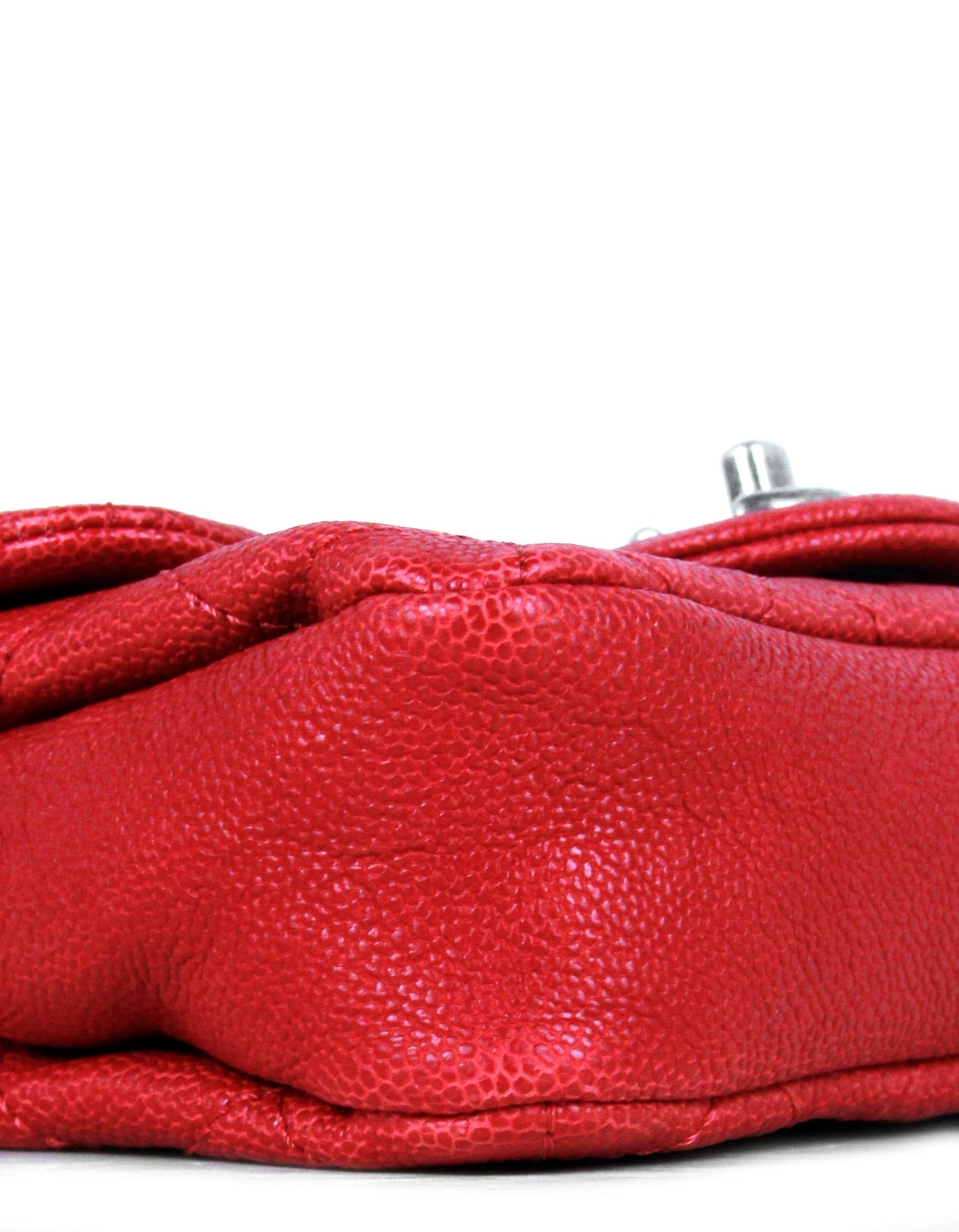 Chanel Red Caviar Leather Quilted Mini Simply CC Flap Bag